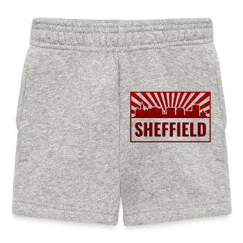 Sheffield Skyline Rot Neon - Baby Shorts - Grau meliert - Vorne