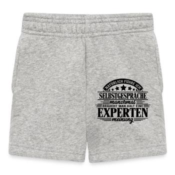 Natürlich führe ich Selbstgespräche - - Baby Shorts - Grau meliert - Vorne