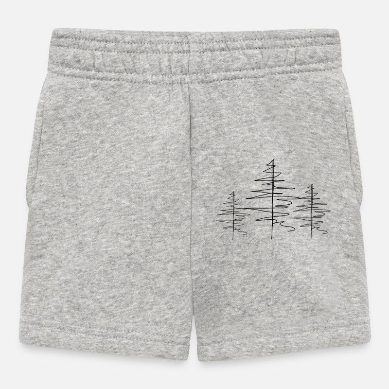 Arbre Lineart - Short Bébé - gris chiné