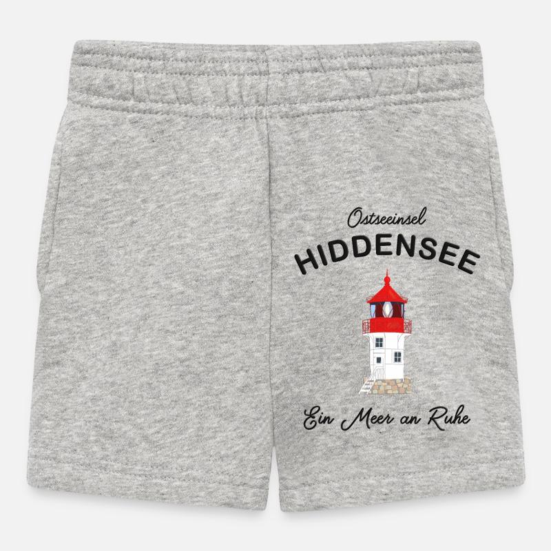 Hiddensee, ein Meer an Ruhe, Leuchtturm Gellen - Baby Shorts - Grau meliert