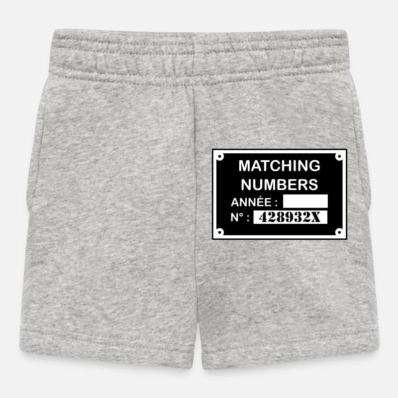 Matching Numbers - Short Bébé - gris chiné