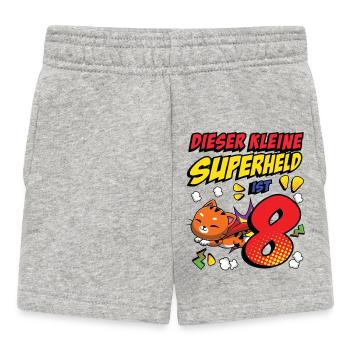 Dieser Kleine Superheld Ist 8 Cat Owner 8th - Baby Shorts - Grau meliert - Vorne