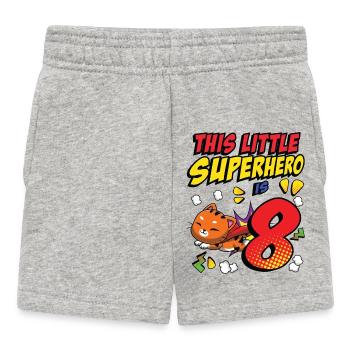 Dieser Kleine Superheld Ist 8 Katzenbesitzer 8. - Baby Shorts - Grau meliert - Vorne