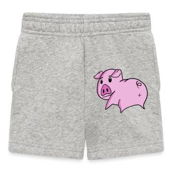 Schwein Arsch - Schwein Hintern - Baby Shorts - Grau meliert - Vorne