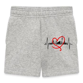Hamburg Skyline Herzschlag Hamburger Liebe Fan - Baby Shorts - Grau meliert - Vorne