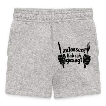 Koch Shirt Aufessen ! Hab ich gesagt - Baby Shorts - Grau meliert - Vorne