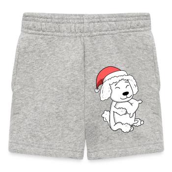 Poodle Dog Christmas Sleep Tired - Baby Shorts - heather grey - Front