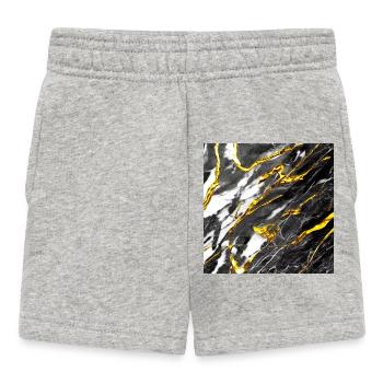 Marble Optics Black Gold - Baby Shorts - heather grey - Front