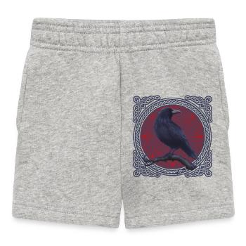 Rabe Krähe Keltisch - Baby Shorts - Grau meliert - Vorne