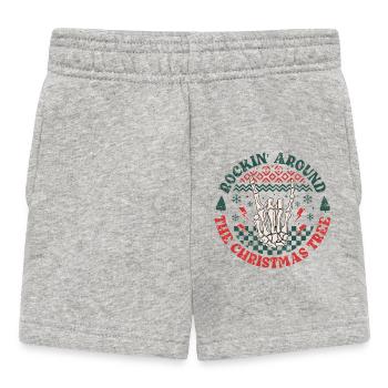 French Fries Fork Ugly Christmas Heavy Metal XMAS Rocker - Baby Shorts - heather grey - Front