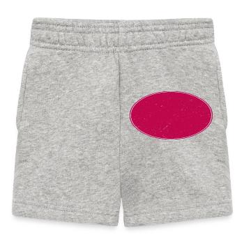 Ovaler Background schmutzig weinrot - Baby Shorts - Grau meliert - Vorne