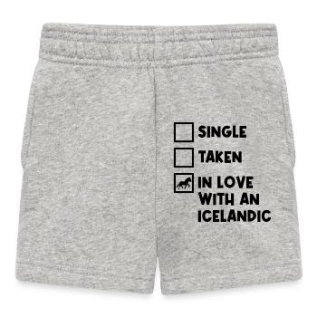 Pferdeliebe Haflinger Islandpferde Statement - Baby Shorts - Grau meliert - Vorne