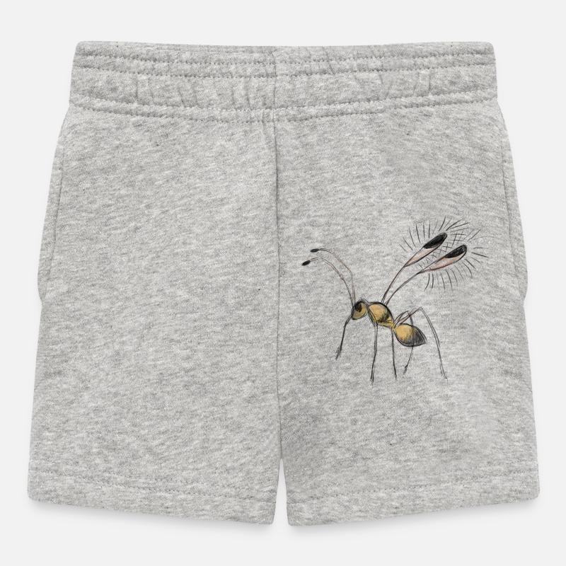 Tiny Fairyfly drawing - Baby Shorts - heather grey