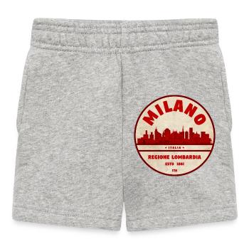 Insigne rétro de la Skyline de Milan Lombardie - Short Bébé - gris chiné - Devant