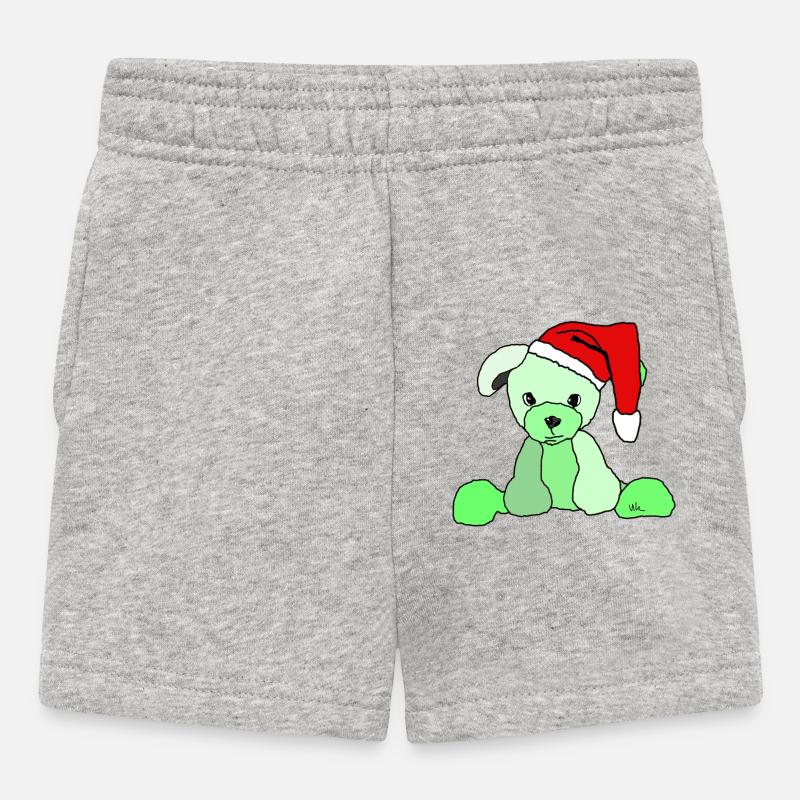 Weihnachtshund Chien de Noël - Short Bébé - gris chiné