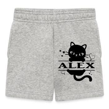 t-shirt Alex t-shirt gift idea cat Katze cat - Baby Shorts - heather grey - Front