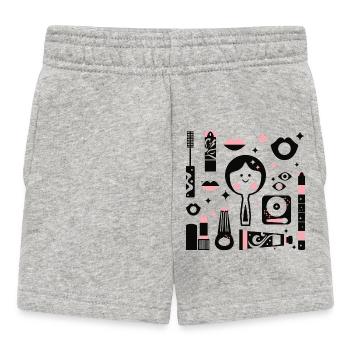 Disco Make Up Revival L schwarz pink - Baby Shorts - Grau meliert - Vorne