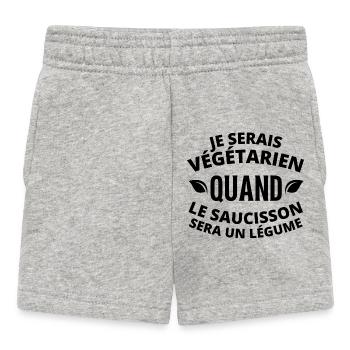 végétarien, végane, végan - Short Bébé - gris chiné - Devant
