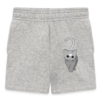 Heart Cat Gray Tone - Baby Shorts - heather grey - Front