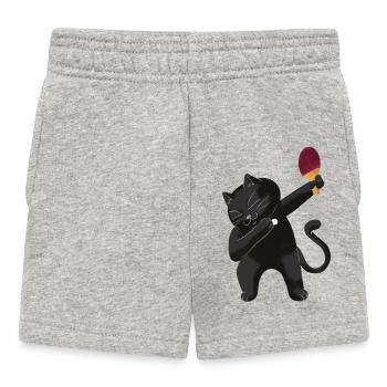 Table Tennis Katze Pingpong Outfit Cat Tischtennis - Baby Shorts - heather grey - Front