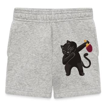Table Tennis Katze Pingpong Outfit Cat Tischtennis - Baby Shorts - Grau meliert - Vorne
