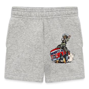 Feuerwehr Brandschutz Feuerwehrauto Lebensretter - Baby Shorts - Grau meliert - Vorne