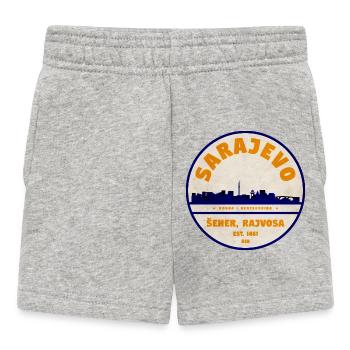 Sarajevo Skyline Vintage Abzeichen - Baby Shorts - Grau meliert - Vorne
