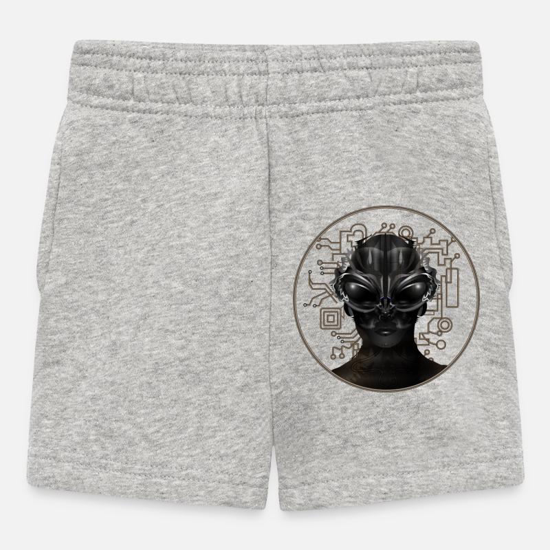 eindrucksvolles Portrait eines Ausserirdischen - Baby Shorts - Grau meliert