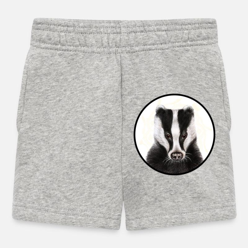 Blaireau avec logo - Short Bébé - gris chiné