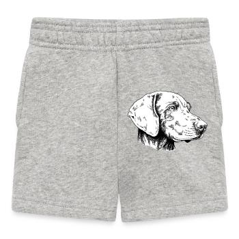 Weimaraner Portrait - Baby Shorts - Grau meliert - Vorne