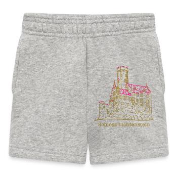 Schloss Lichtenstein, Märchenschloss, Deutschland - Baby Shorts - Grau meliert - Vorne