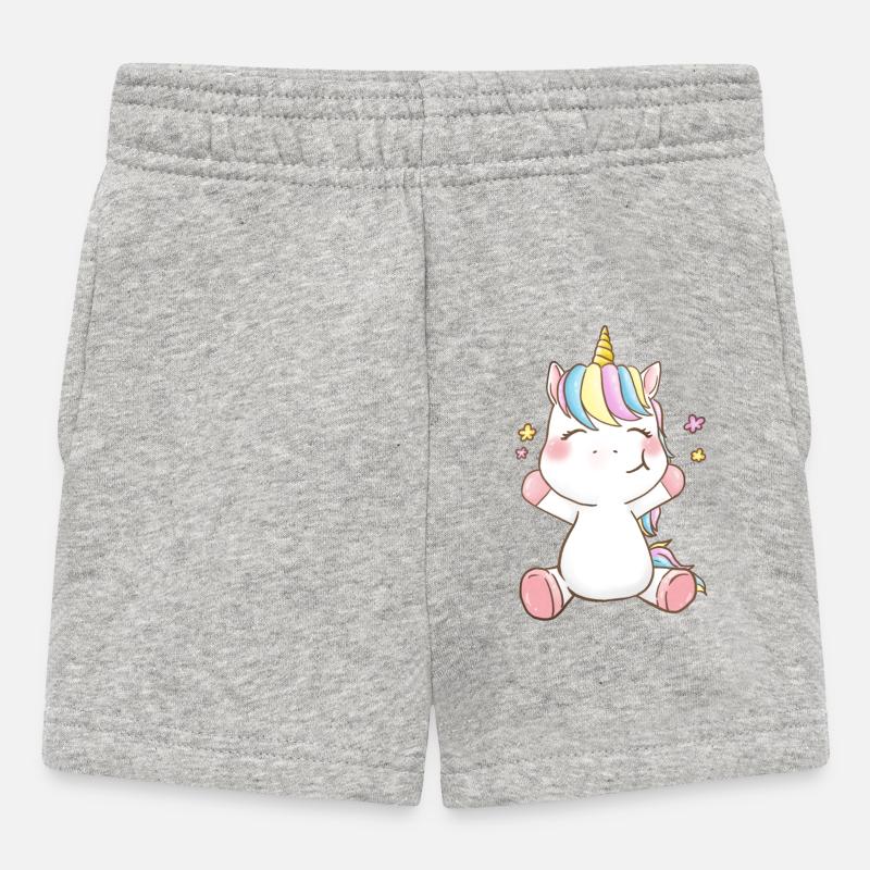 Licorne joyeuse - Short Bébé - gris chiné