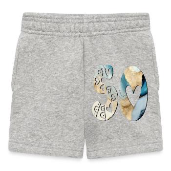 NUMBER 50 - 50th Birthday - FIFTY - Baby Shorts - heather grey - Front