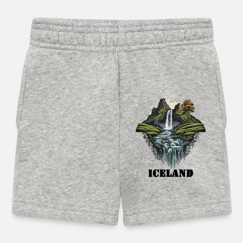 Islande - Short Bébé - gris chiné