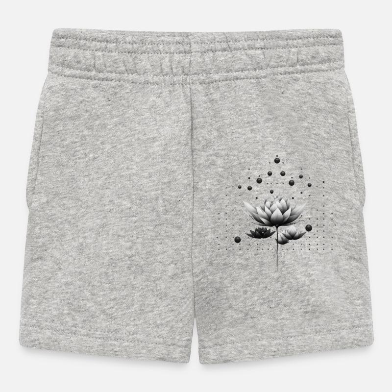 Conception de la nébuleuse du lotus en noir et blanc - Short Bébé - gris chiné