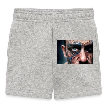 Disturbing man's face - Baby Shorts - heather grey - Front
