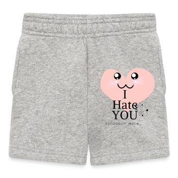 Cœur kawaii I Hate - Short Bébé - gris chiné - Devant