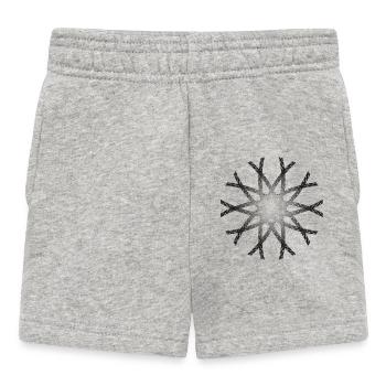 Bar circled gray gradient - Baby Shorts - heather grey - Front