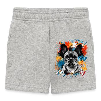 Bouledogue français - Short Bébé - gris chiné - Devant