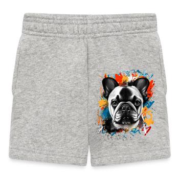 Bouledogue français - Short Bébé - gris chiné - Devant