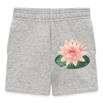 Beau nénuphar avec pétale de nénuphar vert - Short Bébé - gris chiné - Devant