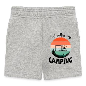 Ich geh lieber campen - I'd rather go camping - Baby Shorts - Grau meliert - Vorne