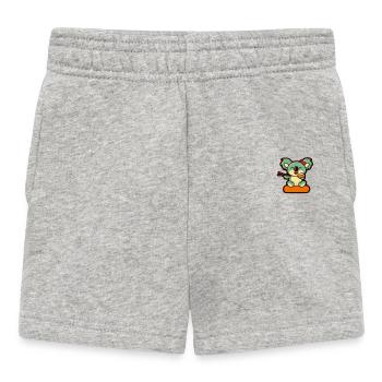 Koala Retro Pocket Design eats with chopsticks - Baby Shorts - heather grey - Front