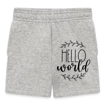 Hello World - Baby Shorts - heather grey - Front