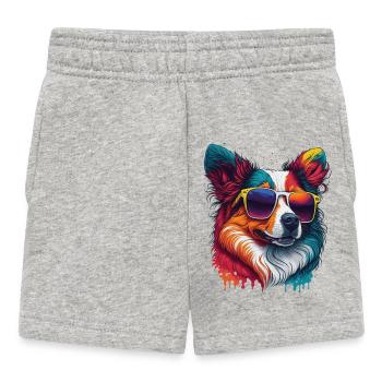 cooler Hund - Baby Shorts - Grau meliert - Vorne