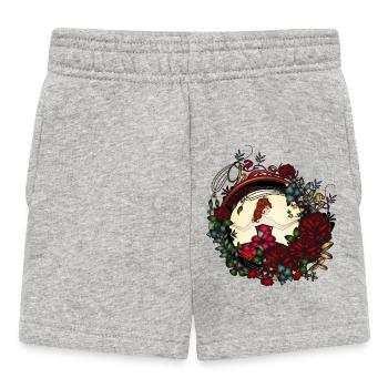 Prinzessin im Rosengarten in Jugendstil Optik - Baby Shorts - Grau meliert - Vorne