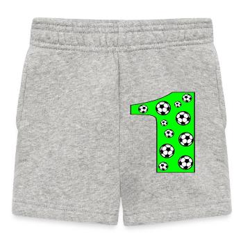 Zahl 1 - NUMMER EINS - FUSSBALL - Baby Shorts - Grau meliert - Vorne
