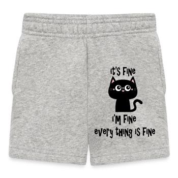 it's fine i'm fine every thing is fine cat v1 - Short Bébé - gris chiné - Devant