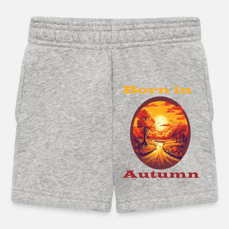 Né en automne - Short Bébé - gris chiné