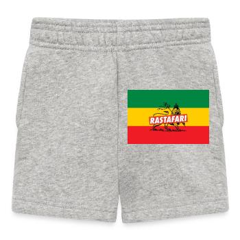 REGGAE FLAGGE - RASTA LION - JAH RASTAFARI - Baby Shorts - Grau meliert - Vorne